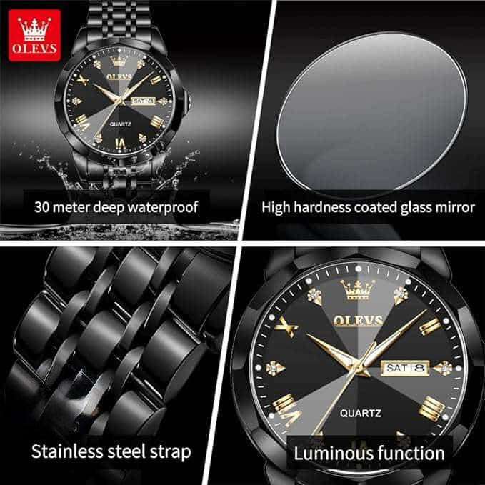 OLEVS 9931 Full Black Man’s Watch - Image 4