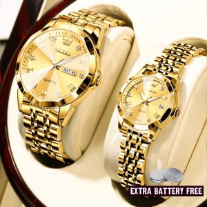 OLEVS 9931 Full Golden Couple Watch