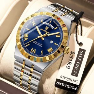 Poedagar 675 Blue-Gold Men’s Watch
